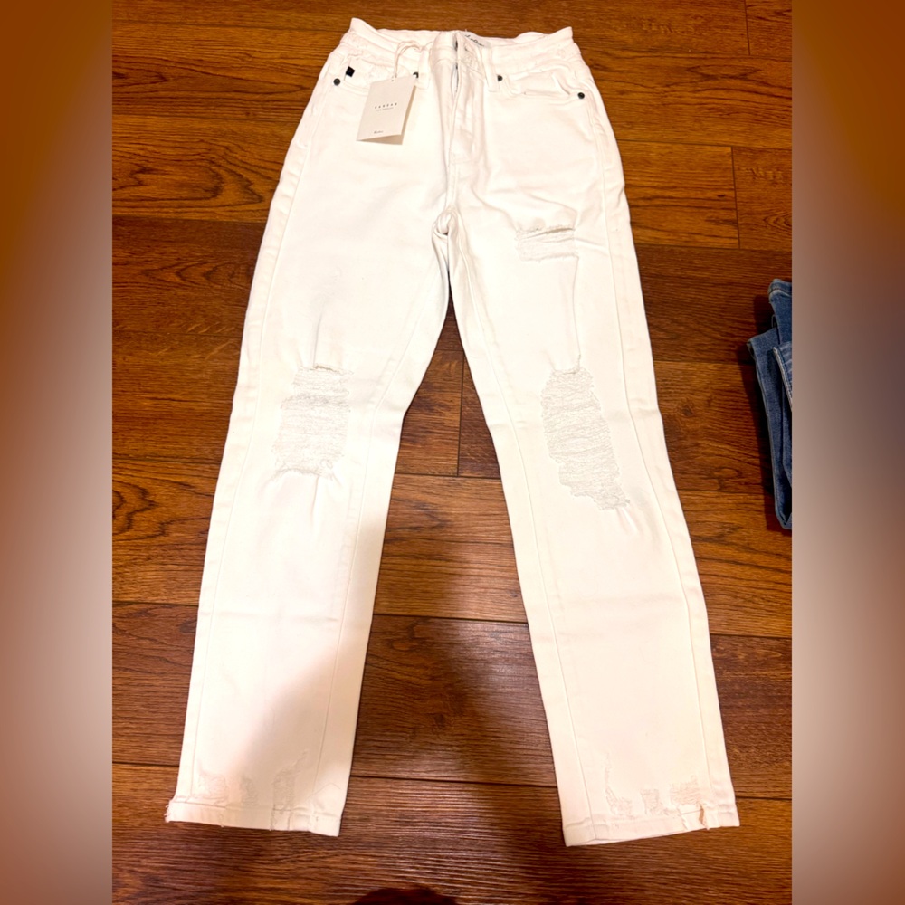 Kancan white distressed jeans